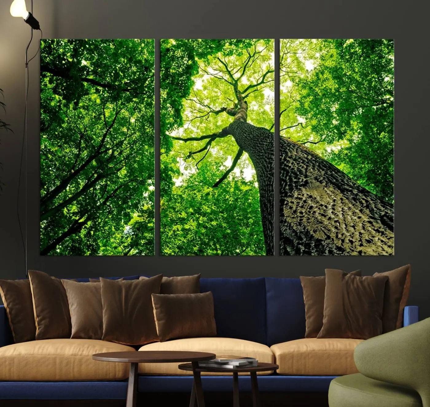 66341-MGV-CV-36X24-Forest Wall Art Canvas Print - Green Tree Wall Art Print