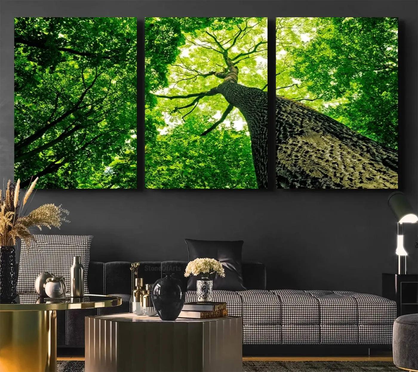 66341-MGV-CV-36X24-Forest Wall Art Canvas Print - Green Tree Wall Art Print