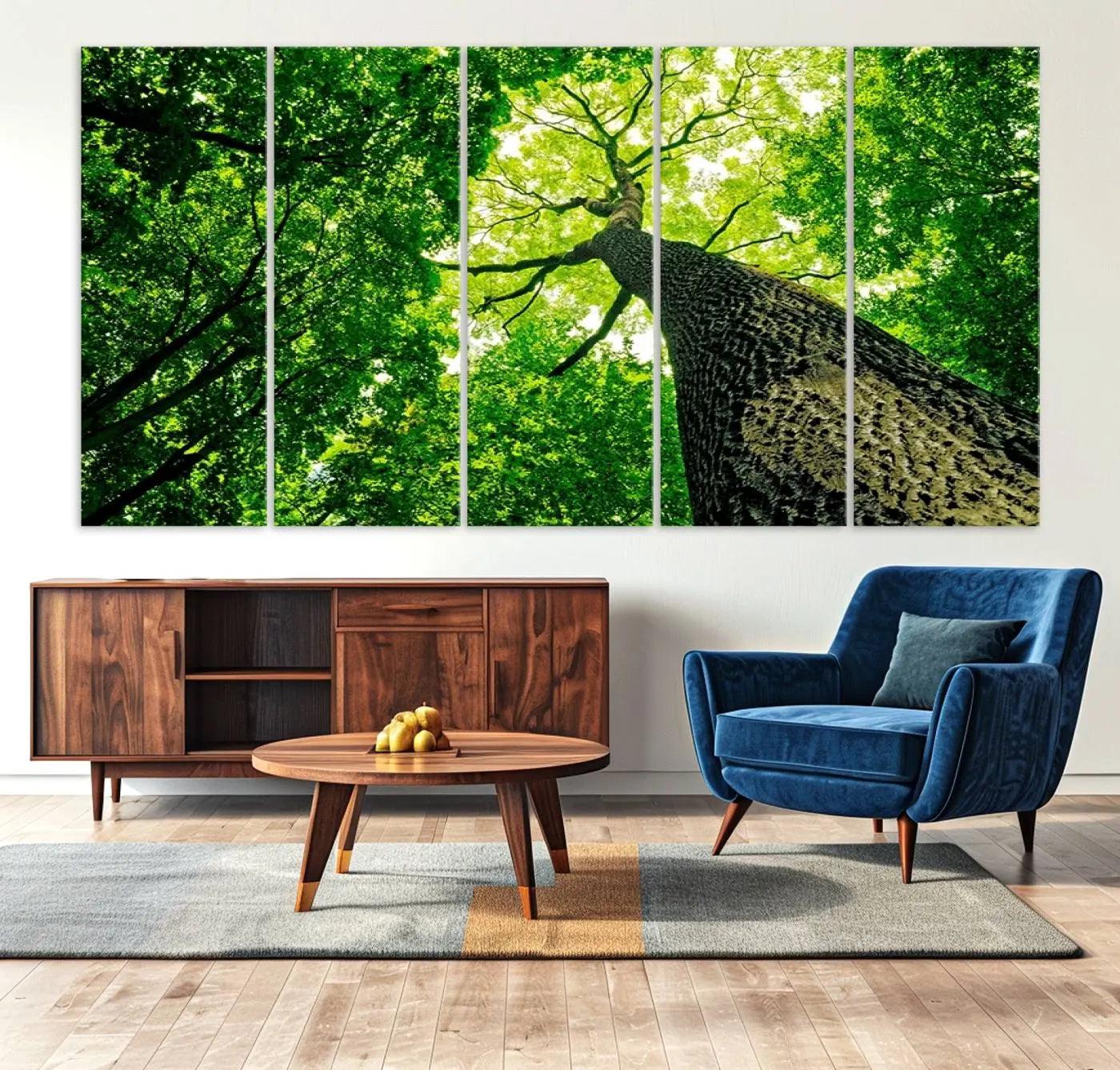 66341-MGV-CV-36X24-Forest Wall Art Canvas Print - Green Tree Wall Art Print