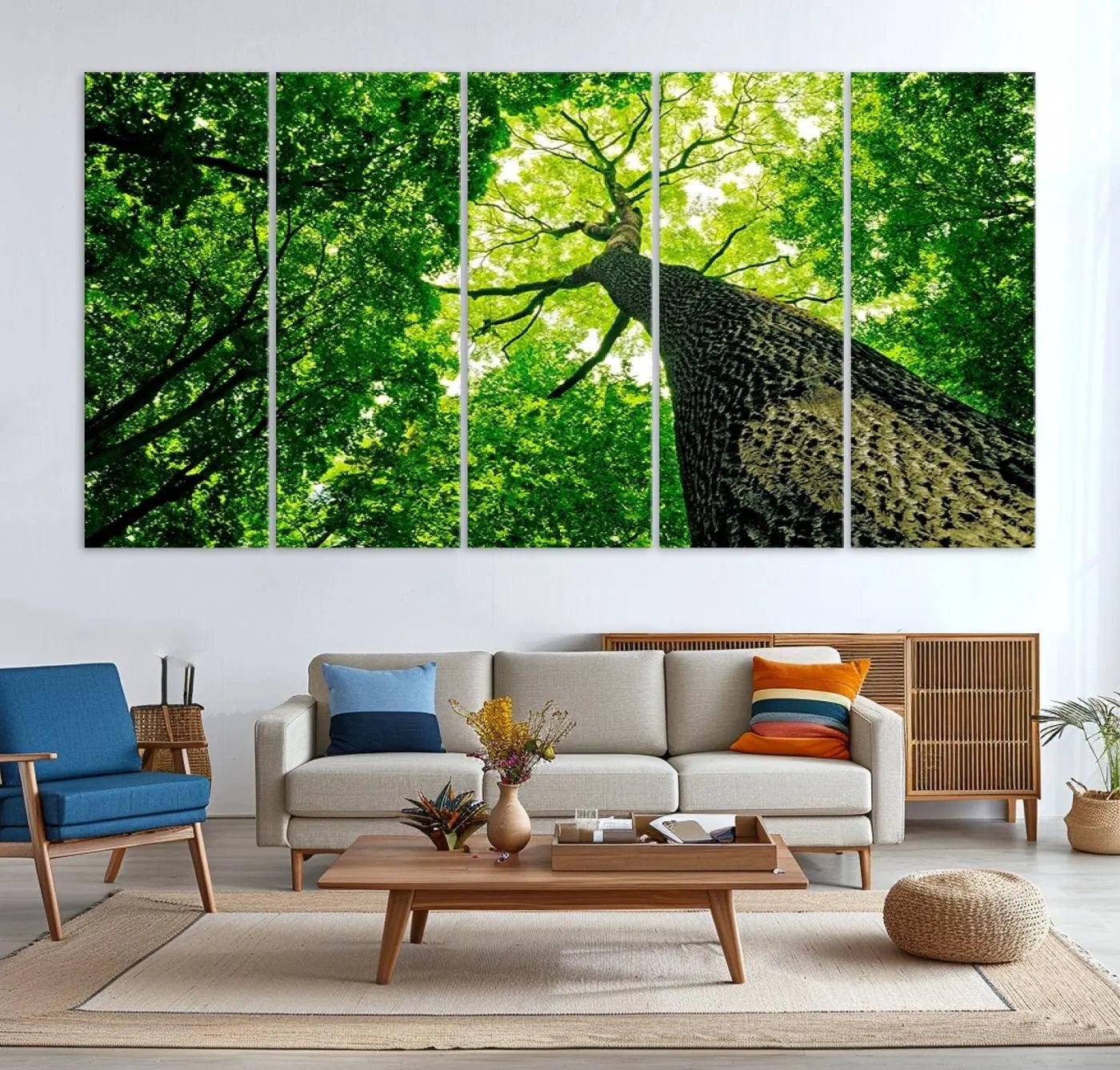 66341-MGV-CV-36X24-Forest Wall Art Canvas Print - Green Tree Wall Art Print