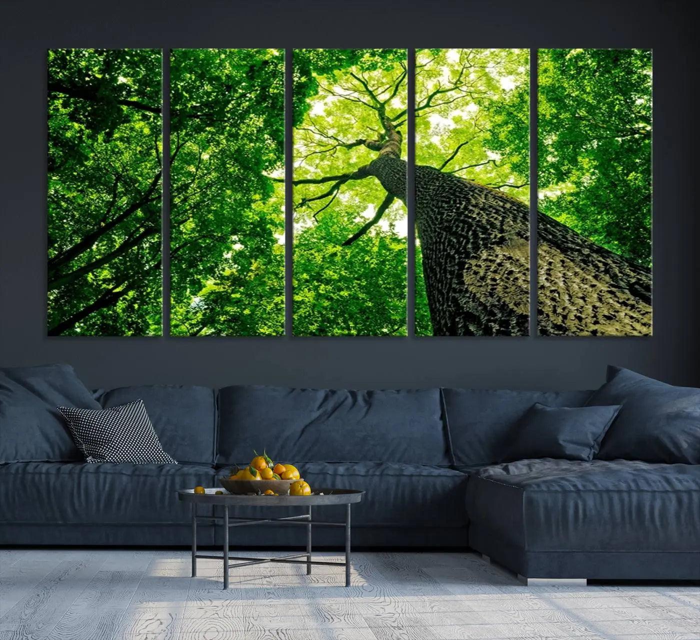 66341-MGV-CV-36X24-Forest Wall Art Canvas Print - Green Tree Wall Art Print