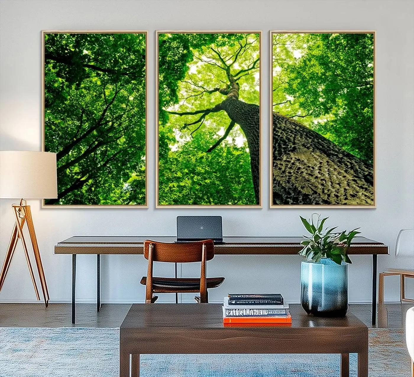 66341-MGV-CV-36X24-Forest Wall Art Canvas Print - Green Tree Wall Art Print
