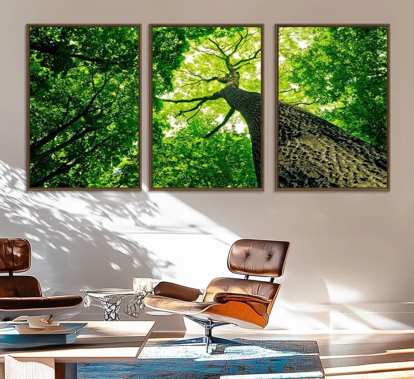 66341-MGV-CV-36X24-Forest Wall Art Canvas Print - Green Tree Wall Art Print