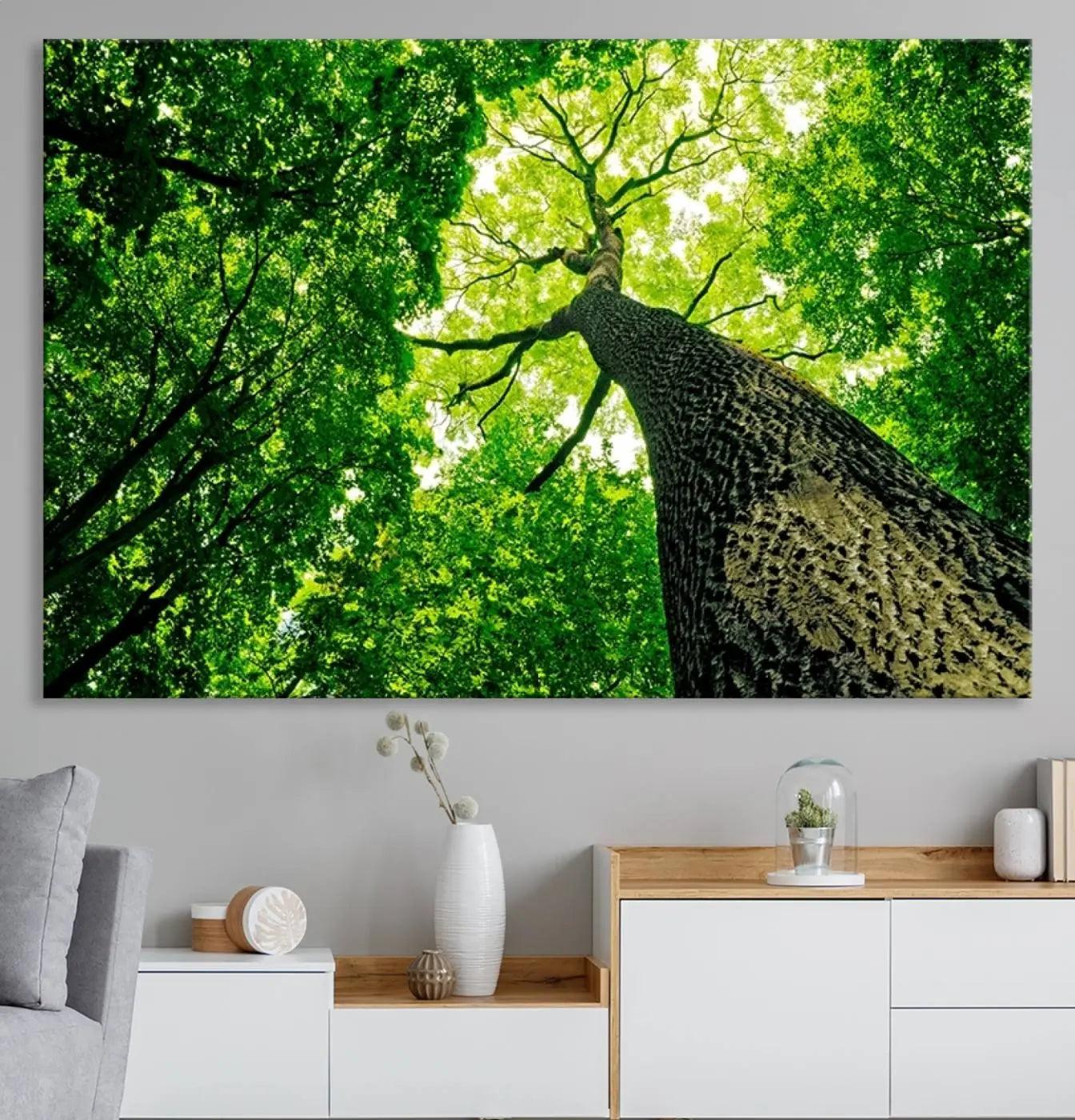 66341-MGV-CV-36X24-Forest Wall Art Canvas Print - Green Tree Wall Art Print