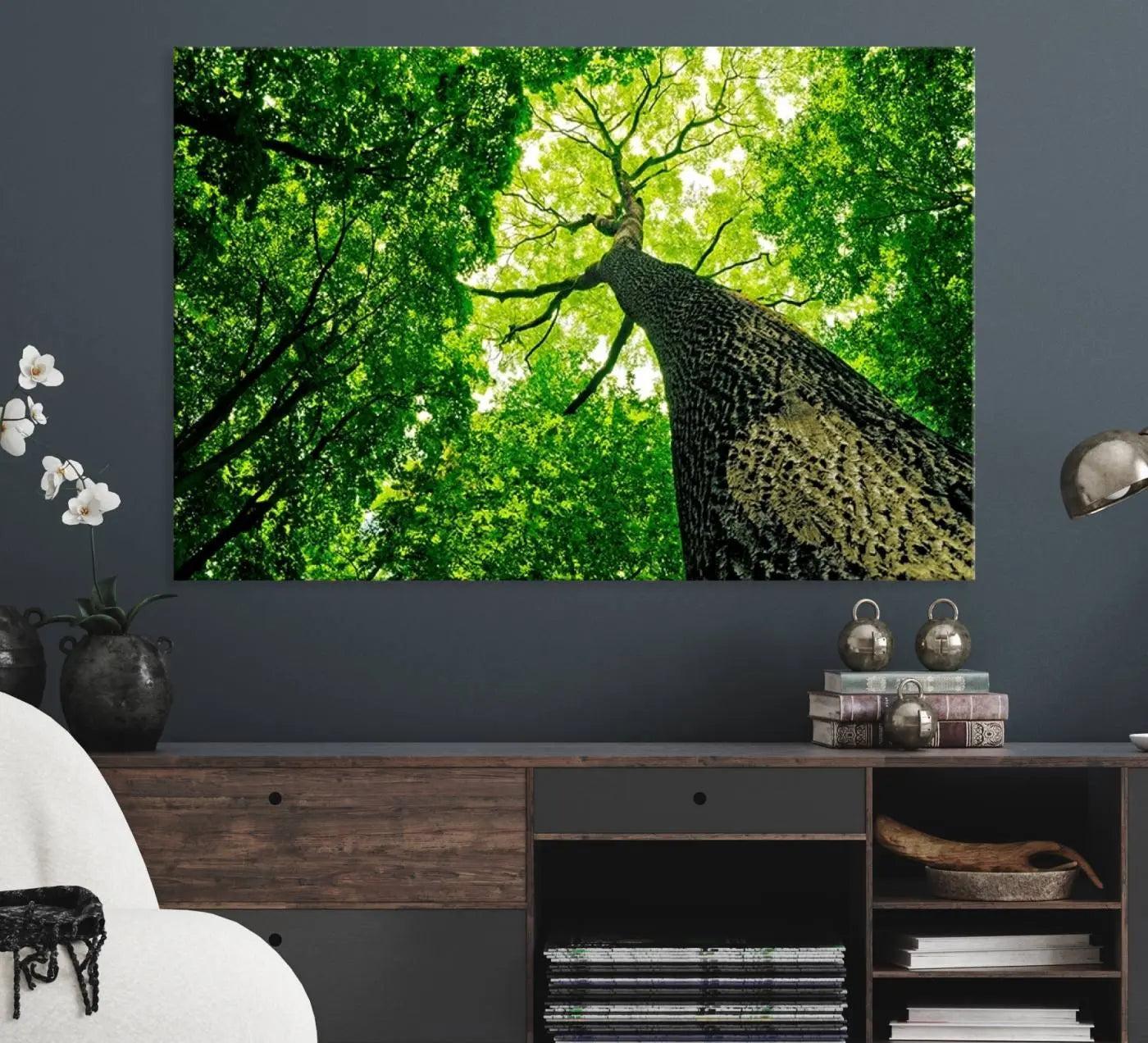 66341-MGV-CV-36X24-Forest Wall Art Canvas Print - Green Tree Wall Art Print