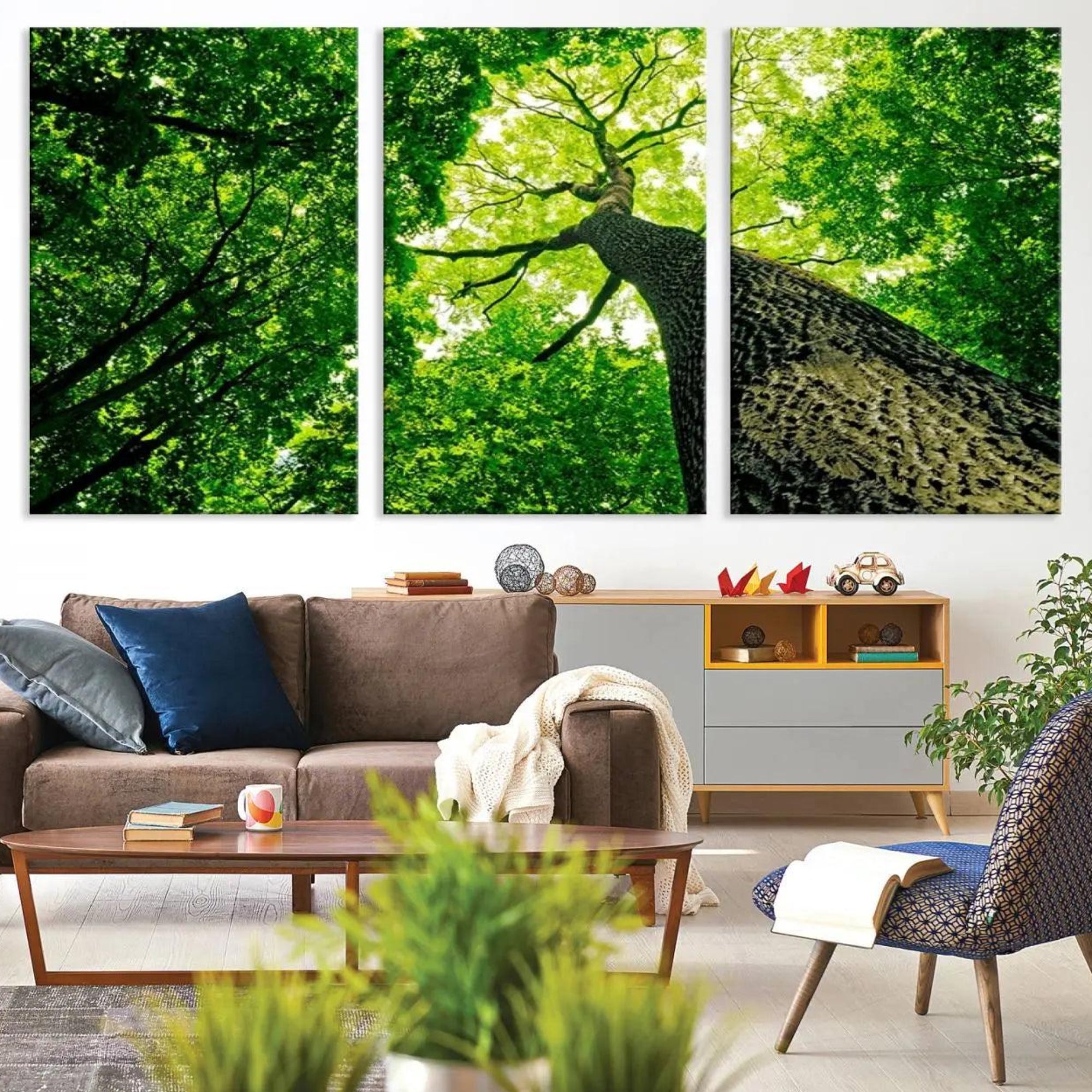 66341-MGV-CV-36X24-Forest Wall Art Canvas Print - Green Tree Wall Art Print