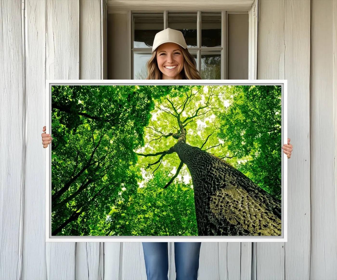 66341-MGV-FC-36X24_White-Forest Wall Art Canvas Print - Green Tree Wall Art Print