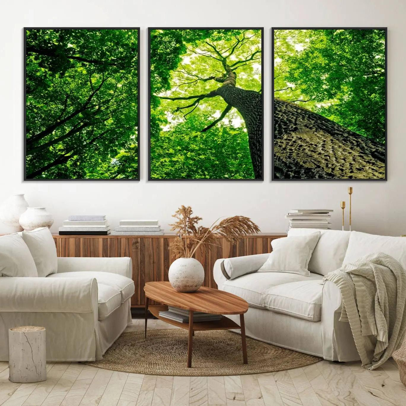 66341-MGV-FC-60X30-3P_Black-Forest Wall Art Canvas Print - Green Tree Wall Art Print