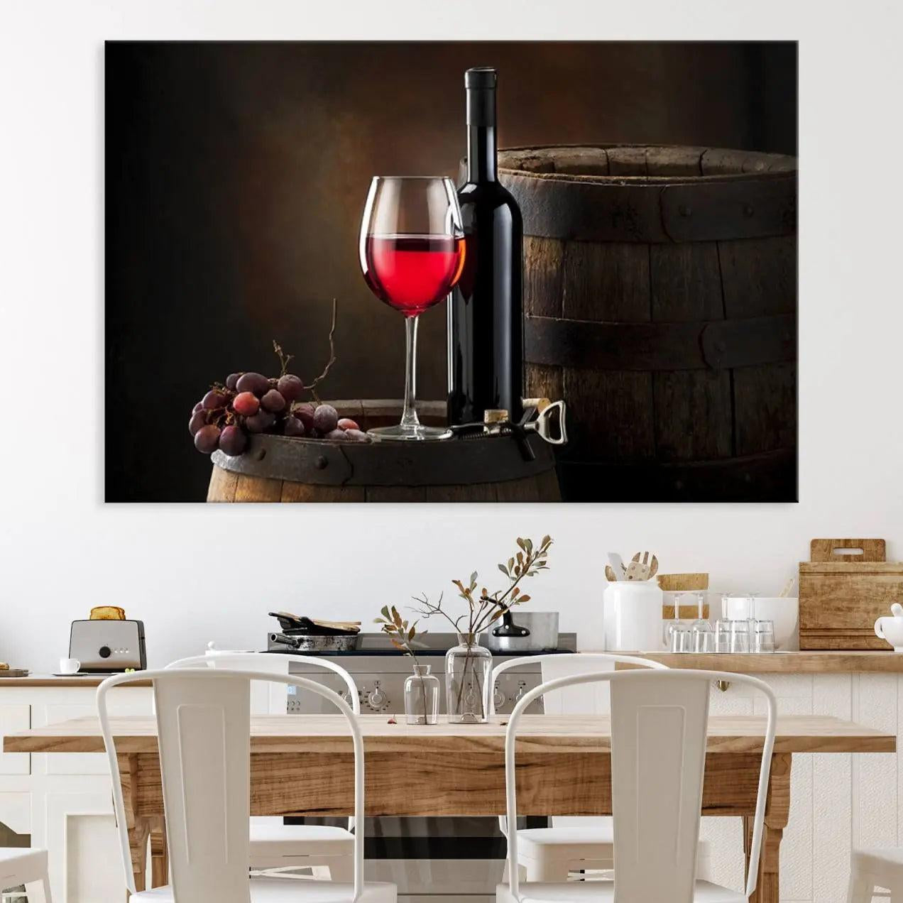 83702-MGV-CV-36X24-Wall Art Red Wine Bottle and Tun Canvas Print