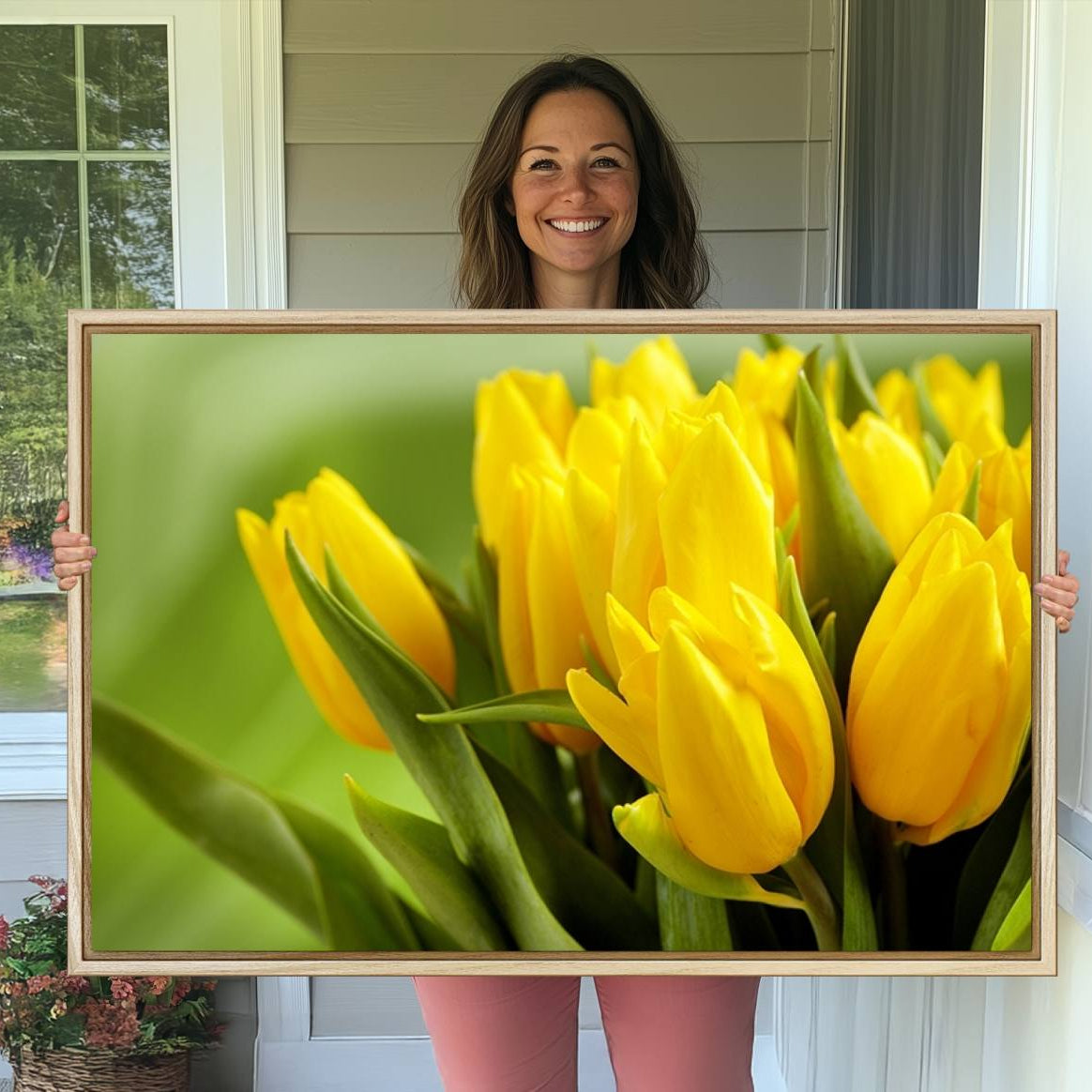 -Wall Art Yellow Tulips Canvas Print
