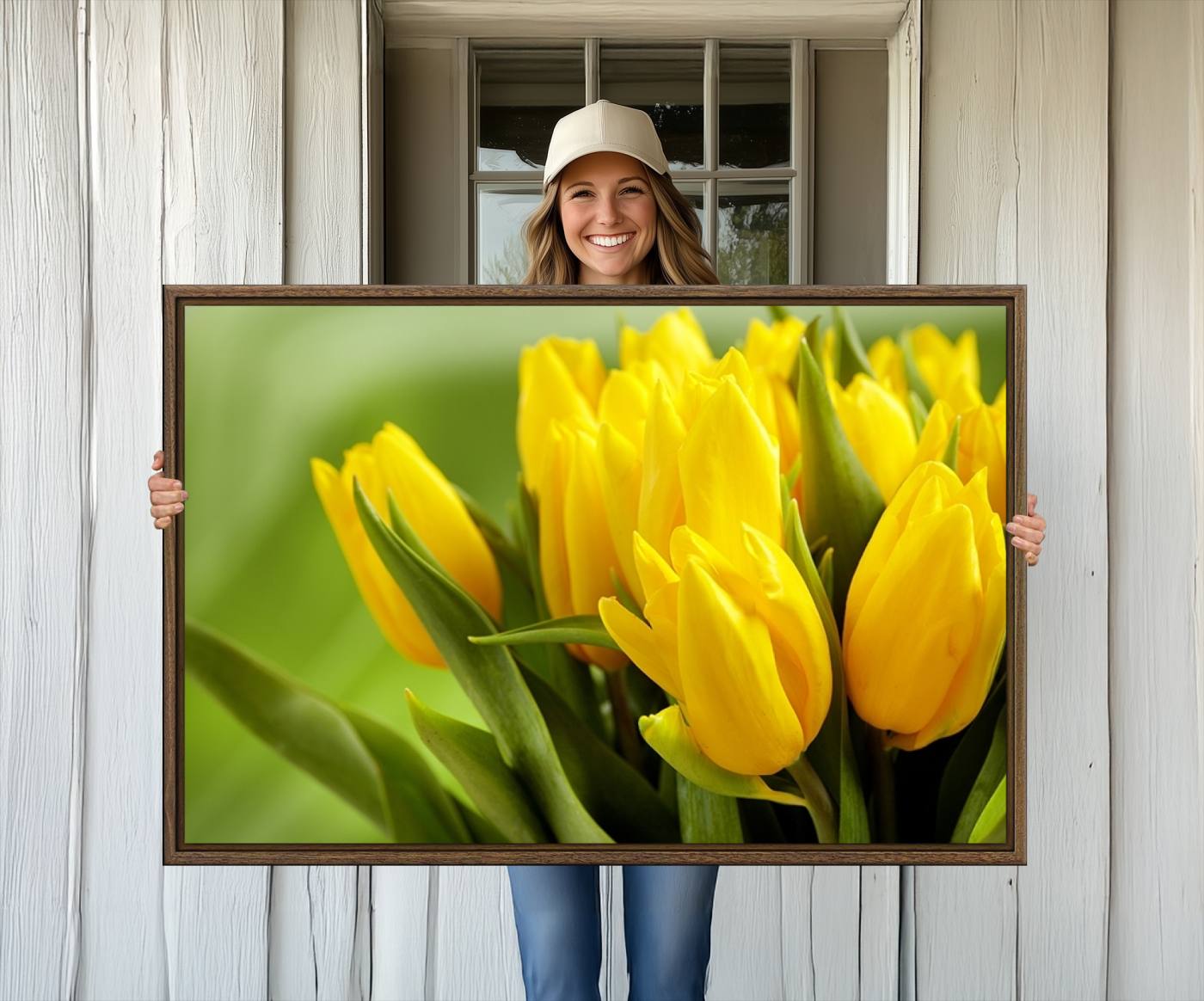 -Wall Art Yellow Tulips Canvas Print