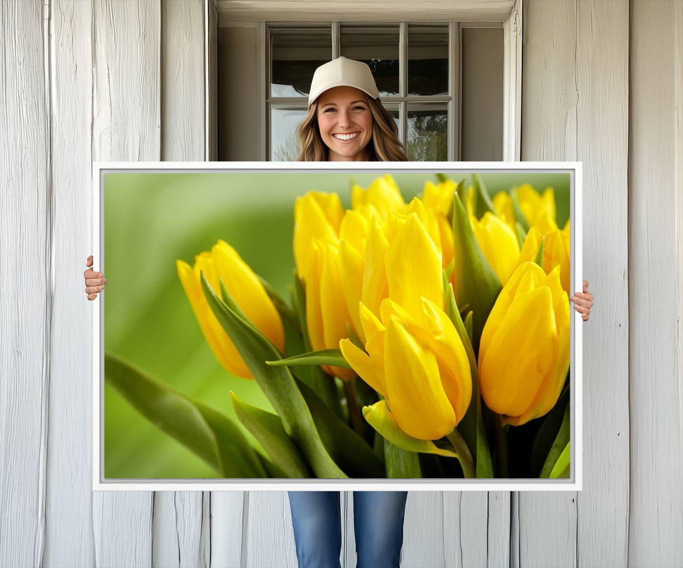 -Wall Art Yellow Tulips Canvas Print