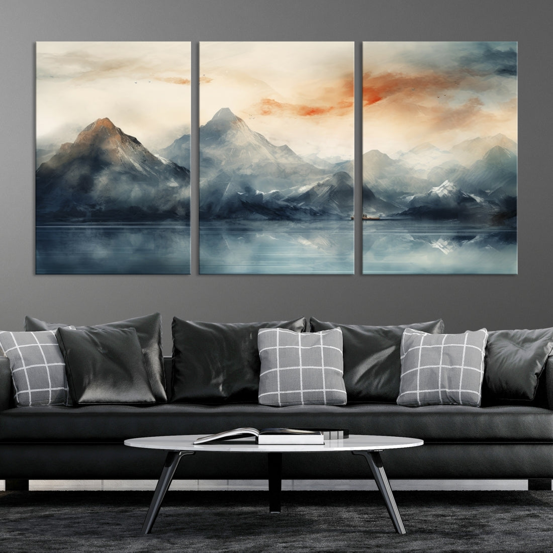 Edit-Images-Watercolor Abstract Misty Mountain Wall Art Canvas Print