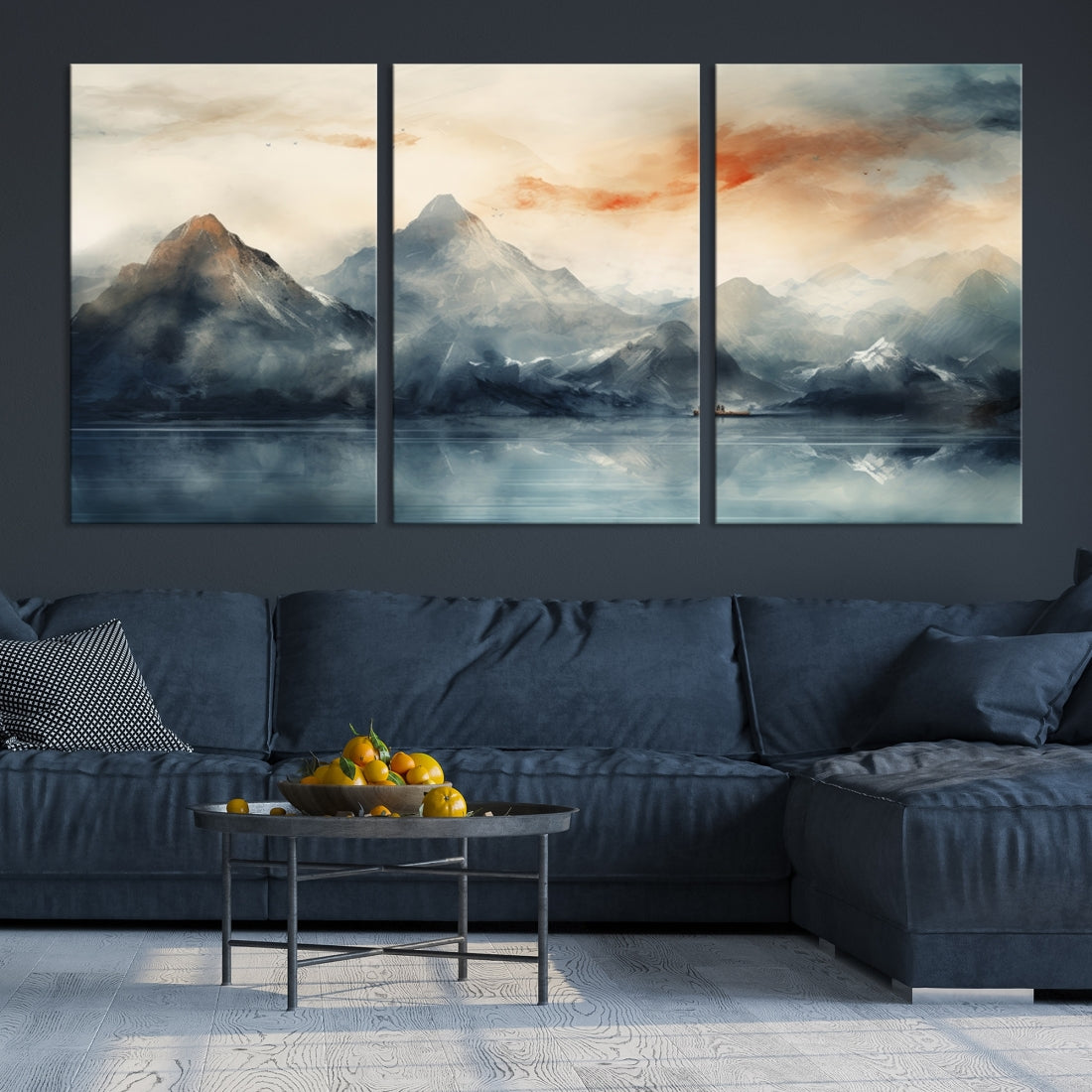 Edit-Images-Watercolor Abstract Misty Mountain Wall Art Canvas Print