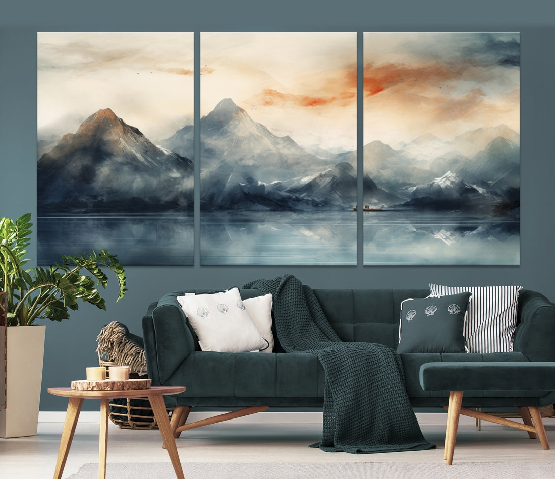 Edit-Images-Watercolor Abstract Misty Mountain Wall Art Canvas Print