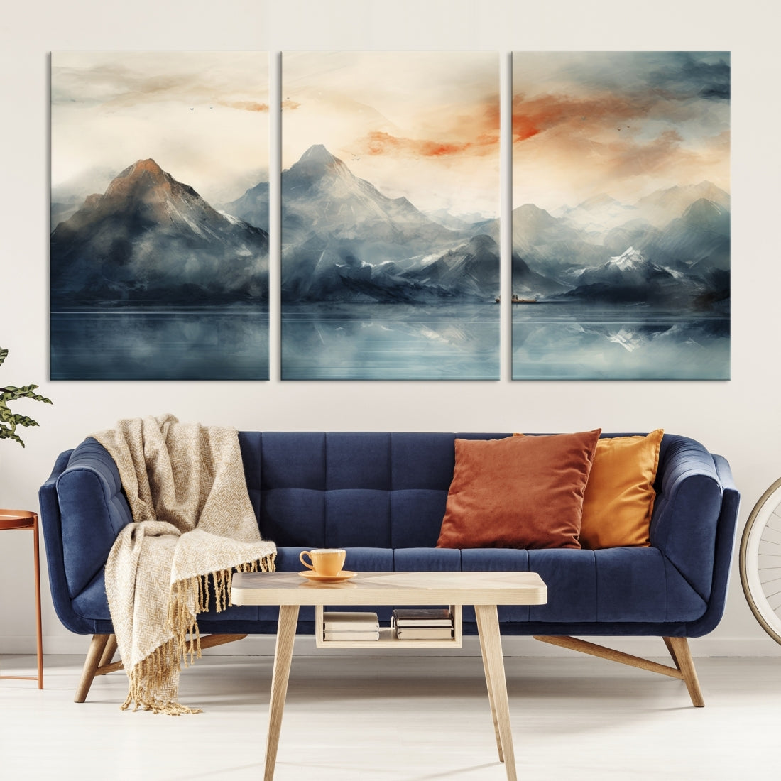 Edit-Images-Watercolor Abstract Misty Mountain Wall Art Canvas Print