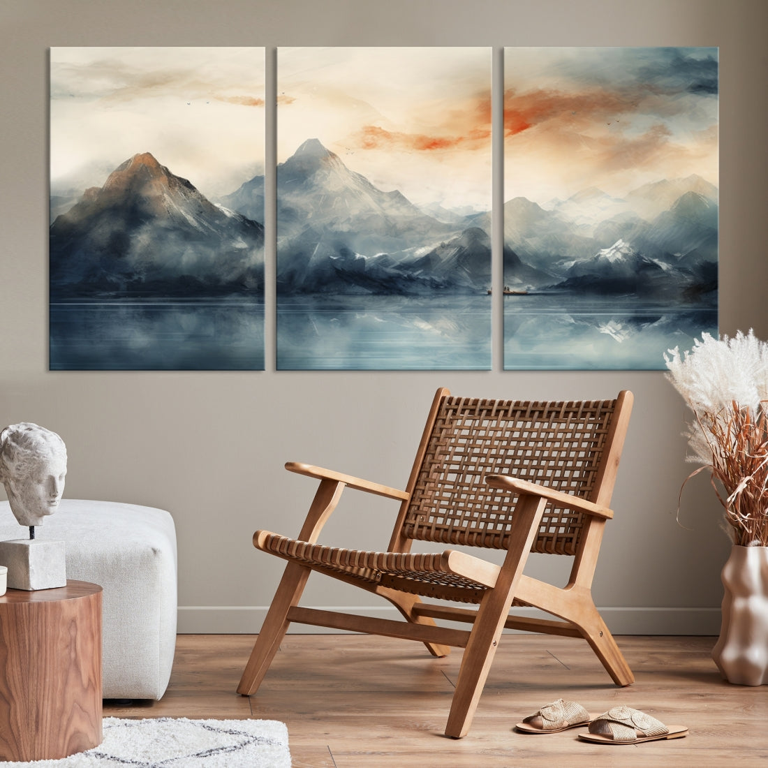 Edit-Images-Watercolor Abstract Misty Mountain Wall Art Canvas Print