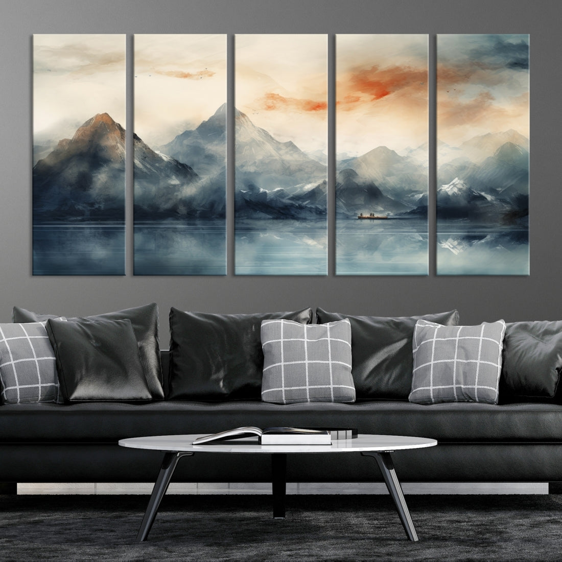 Edit-Images-Watercolor Abstract Misty Mountain Wall Art Canvas Print