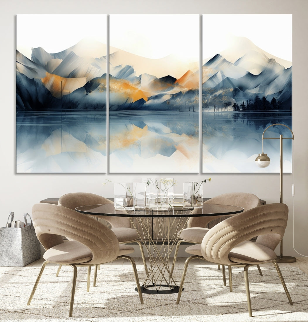 Edit-Images-Watercolor Abstract Mountain Lake Wall Art Canvas Print
