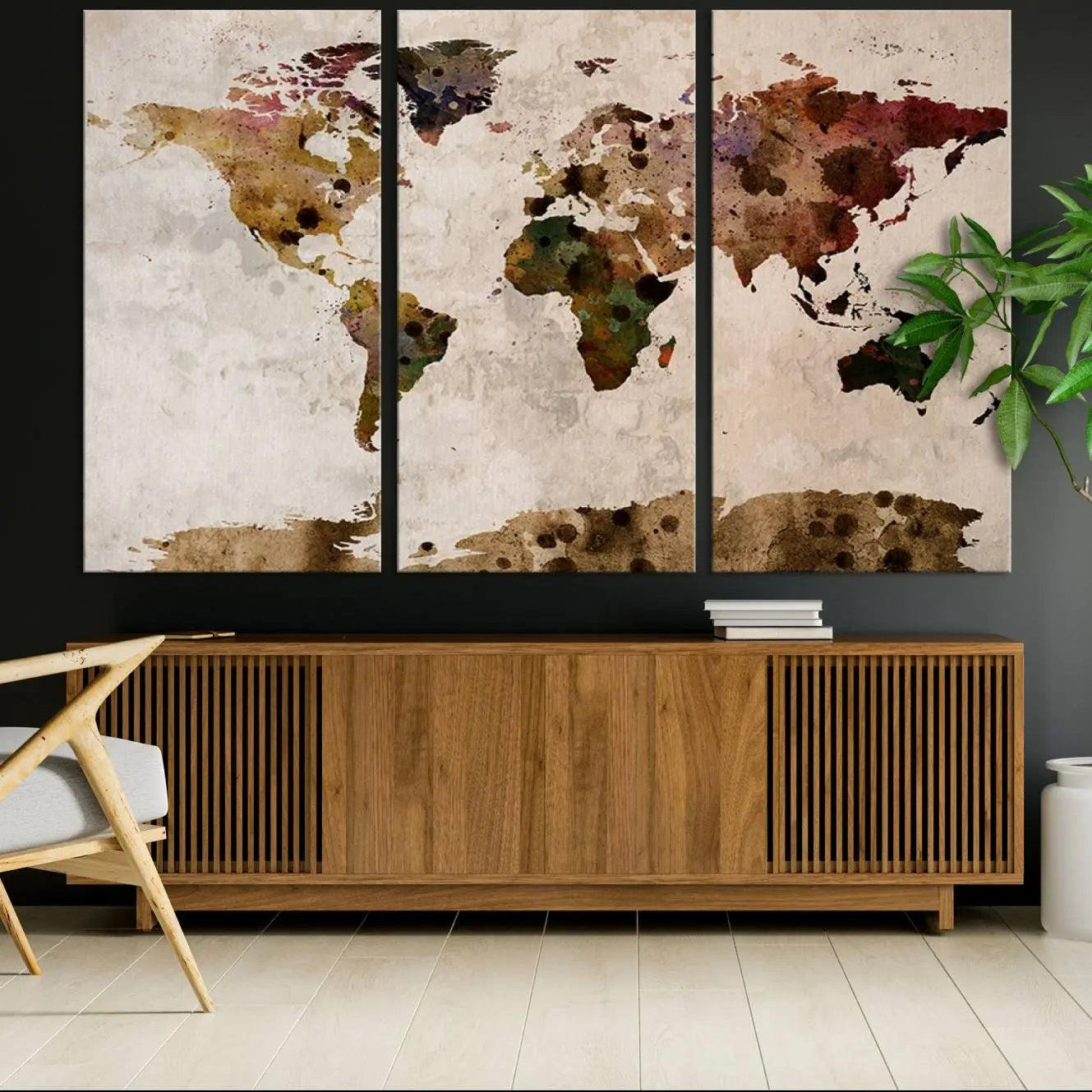 18684-MGV-CV-36X24-Push Pin World Map Canvas Print – Travel Tracker Wall Art for Couples, Perfect Anniversary Gift for Home or Office Decor