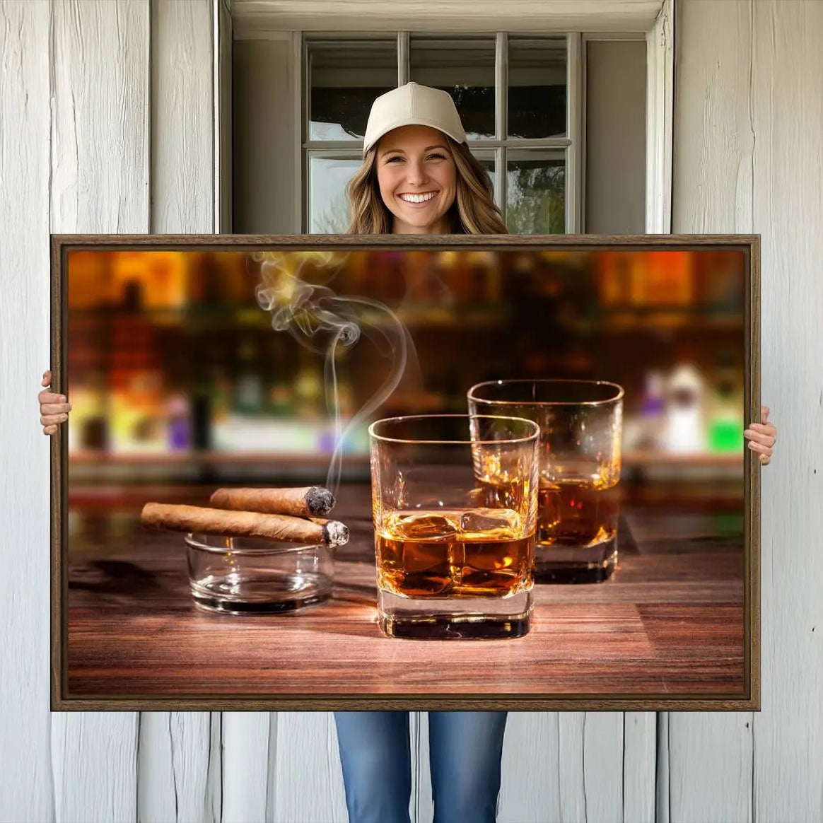 19118-MGV-CV-36X24-Whiskey Cuban Cigars Canvas Print