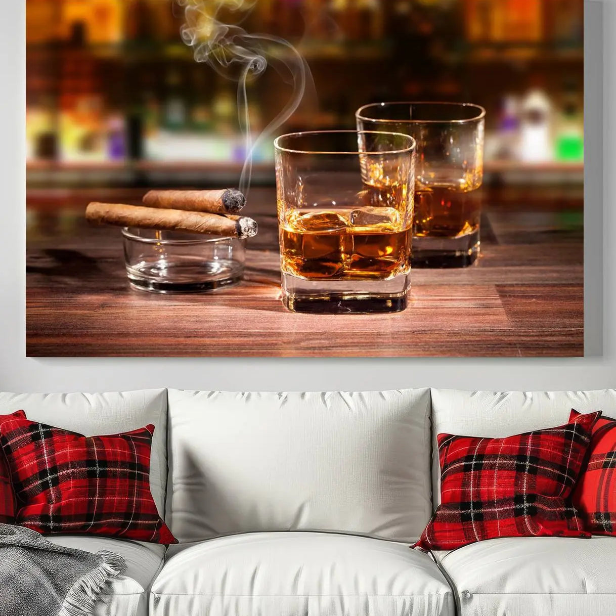 19118-MGV-CV-36X24-Whiskey Cuban Cigars Canvas Print