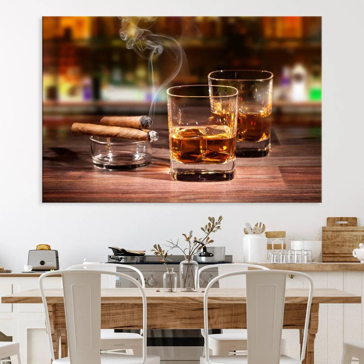 -Whiskey Cuban Cigars Canvas Print