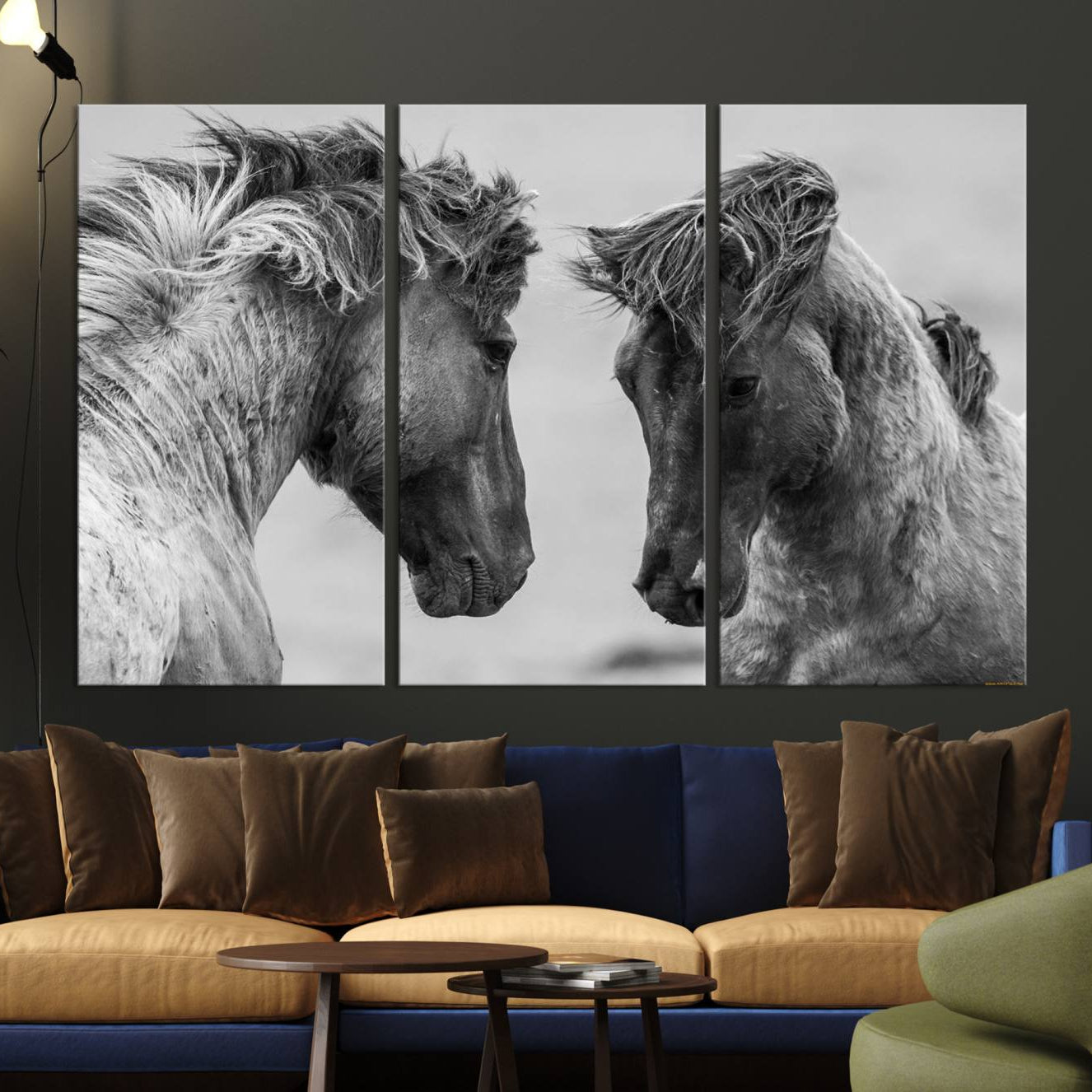 -White Horses Wall Art Canvas Print