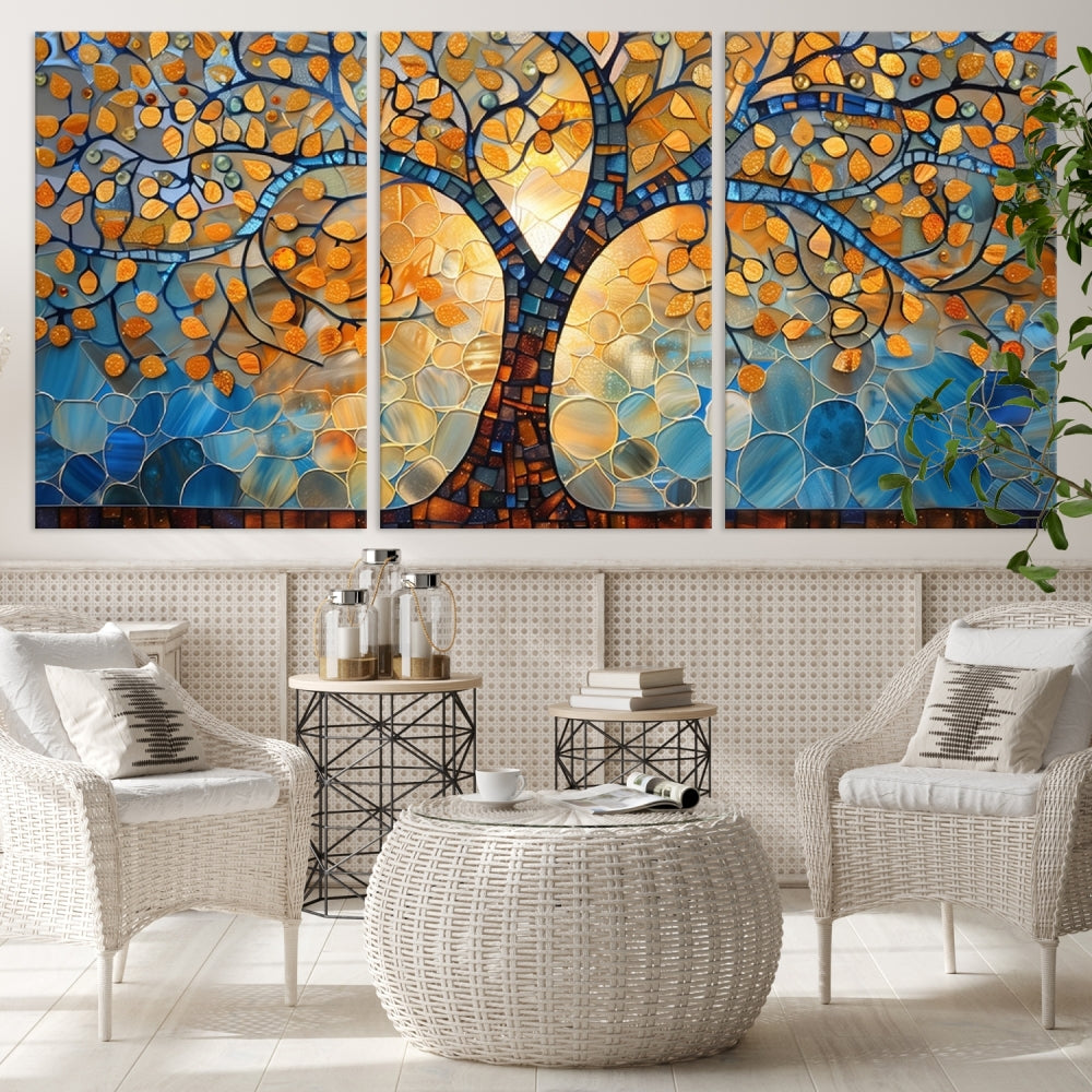 Edit-Images-Yggdrasil Tree of Life Mosaic Stained Glass Wall Art, Yggdrasil Tree of Life Mosaic Canvas Print