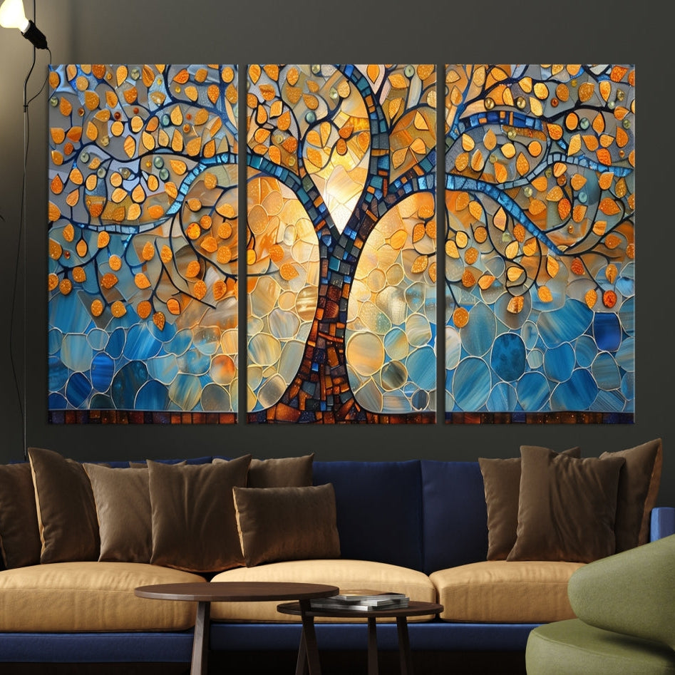 Edit-Images-Yggdrasil Tree of Life Mosaic Stained Glass Wall Art, Yggdrasil Tree of Life Mosaic Canvas Print