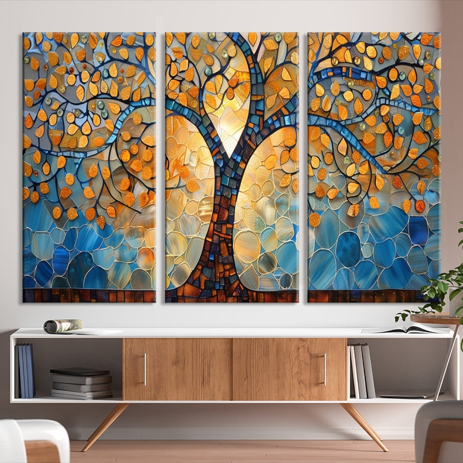 Edit-Images-Yggdrasil Tree of Life Mosaic Stained Glass Wall Art, Yggdrasil Tree of Life Mosaic Canvas Print
