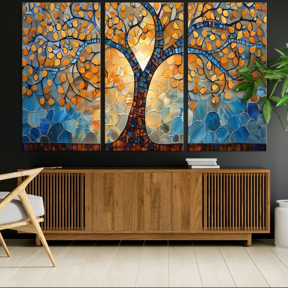 Edit-Images-Yggdrasil Tree of Life Mosaic Stained Glass Wall Art, Yggdrasil Tree of Life Mosaic Canvas Print