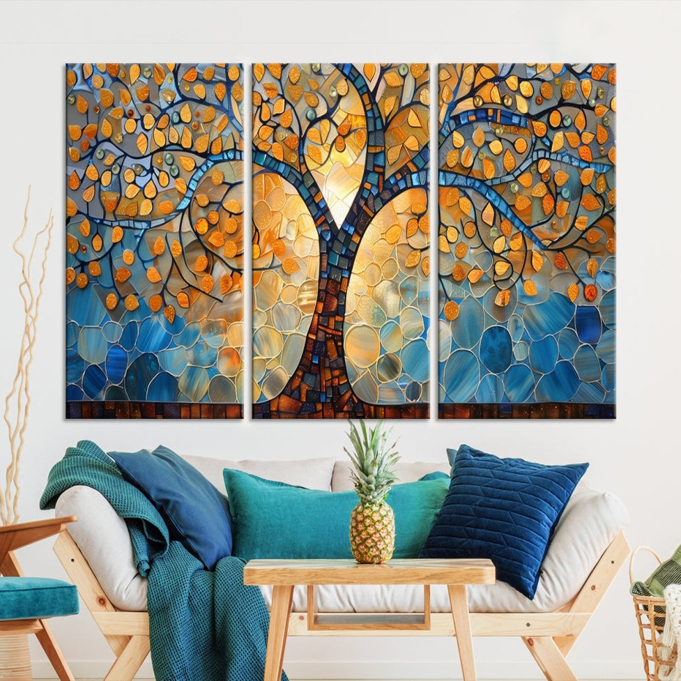Edit-Images-Yggdrasil Tree of Life Mosaic Stained Glass Wall Art, Yggdrasil Tree of Life Mosaic Canvas Print