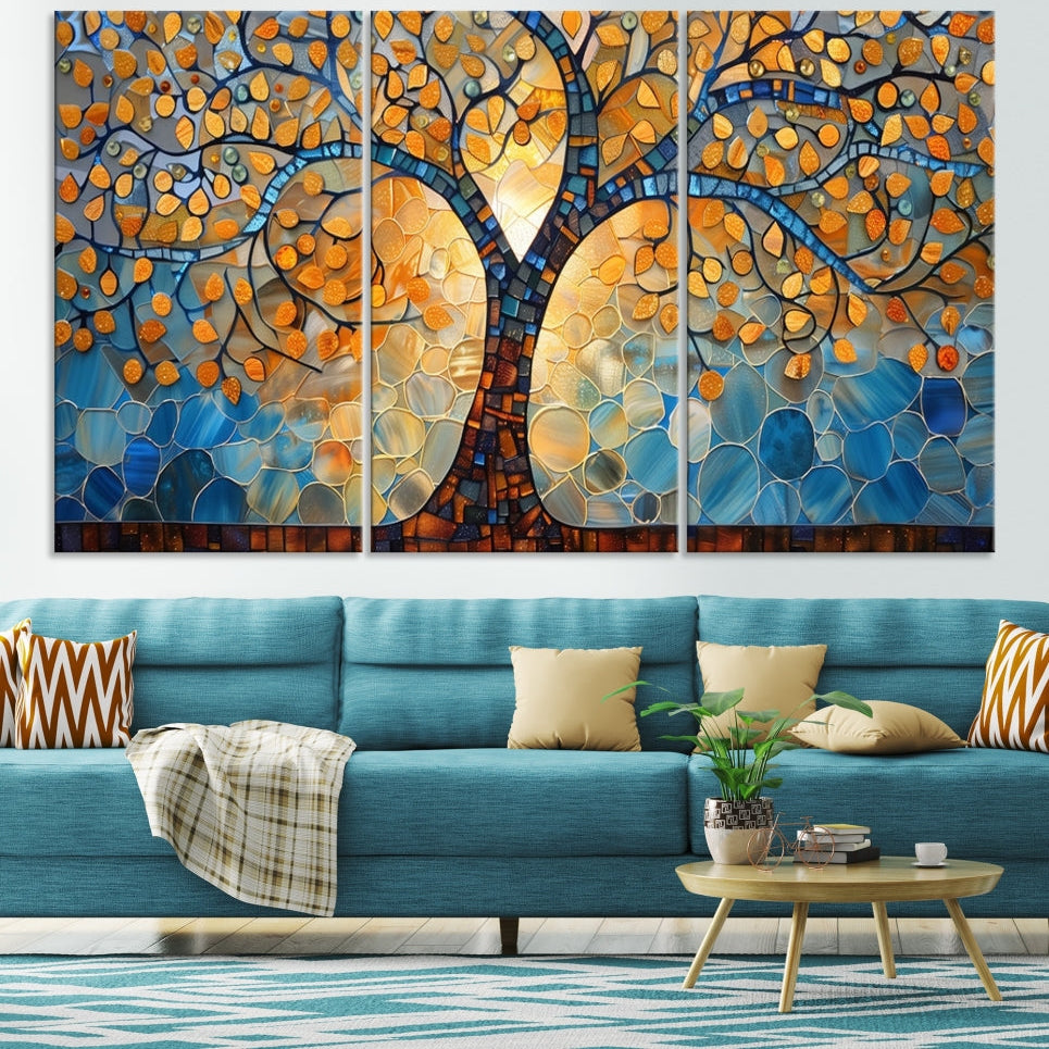Edit-Images-Yggdrasil Tree of Life Mosaic Stained Glass Wall Art, Yggdrasil Tree of Life Mosaic Canvas Print