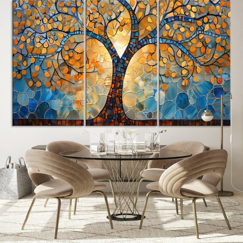Edit-Images-Yggdrasil Tree of Life Mosaic Stained Glass Wall Art, Yggdrasil Tree of Life Mosaic Canvas Print