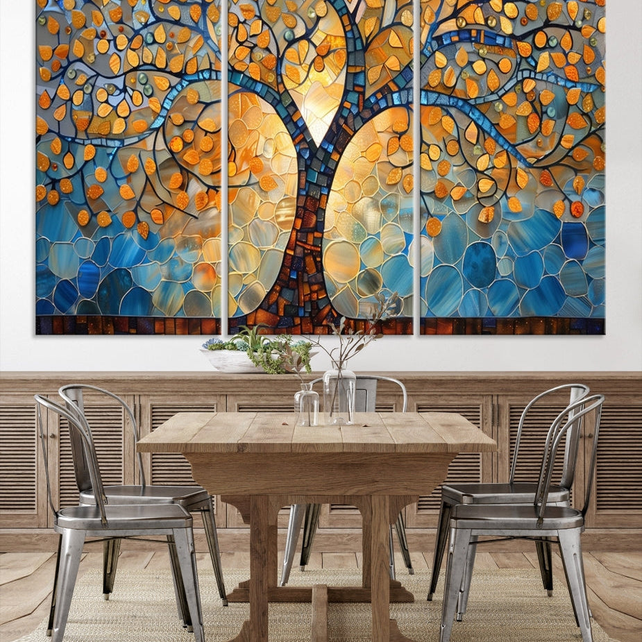 Edit-Images-Yggdrasil Tree of Life Mosaic Stained Glass Wall Art, Yggdrasil Tree of Life Mosaic Canvas Print