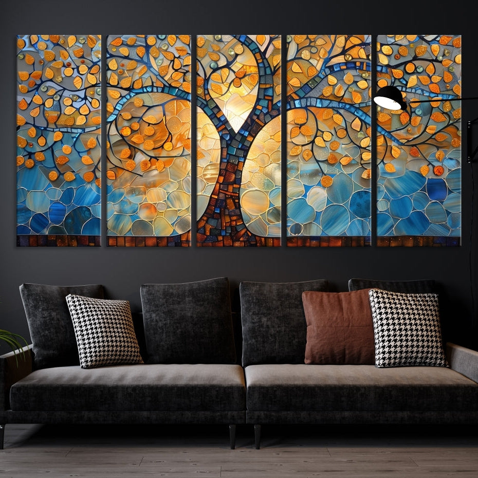 Edit-Images-Yggdrasil Tree of Life Mosaic Stained Glass Wall Art, Yggdrasil Tree of Life Mosaic Canvas Print