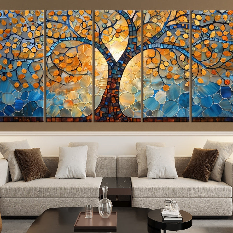 Edit-Images-Yggdrasil Tree of Life Mosaic Stained Glass Wall Art, Yggdrasil Tree of Life Mosaic Canvas Print