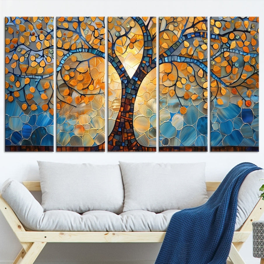 Edit-Images-Yggdrasil Tree of Life Mosaic Stained Glass Wall Art, Yggdrasil Tree of Life Mosaic Canvas Print