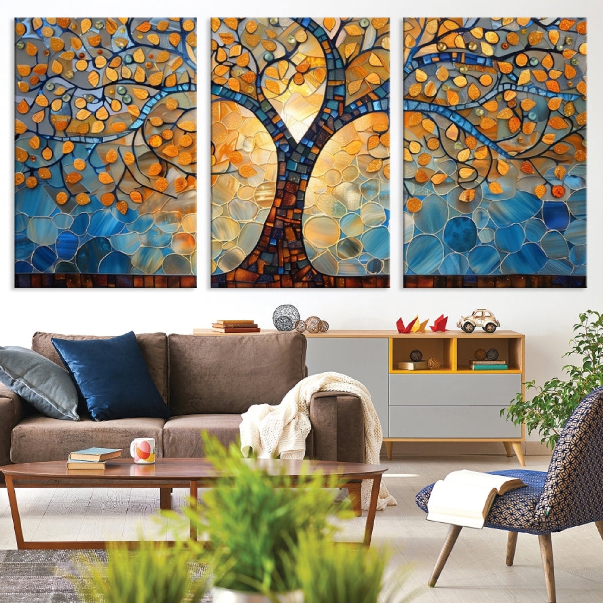 Edit-Images-Yggdrasil Tree of Life Mosaic Stained Glass Wall Art, Yggdrasil Tree of Life Mosaic Canvas Print