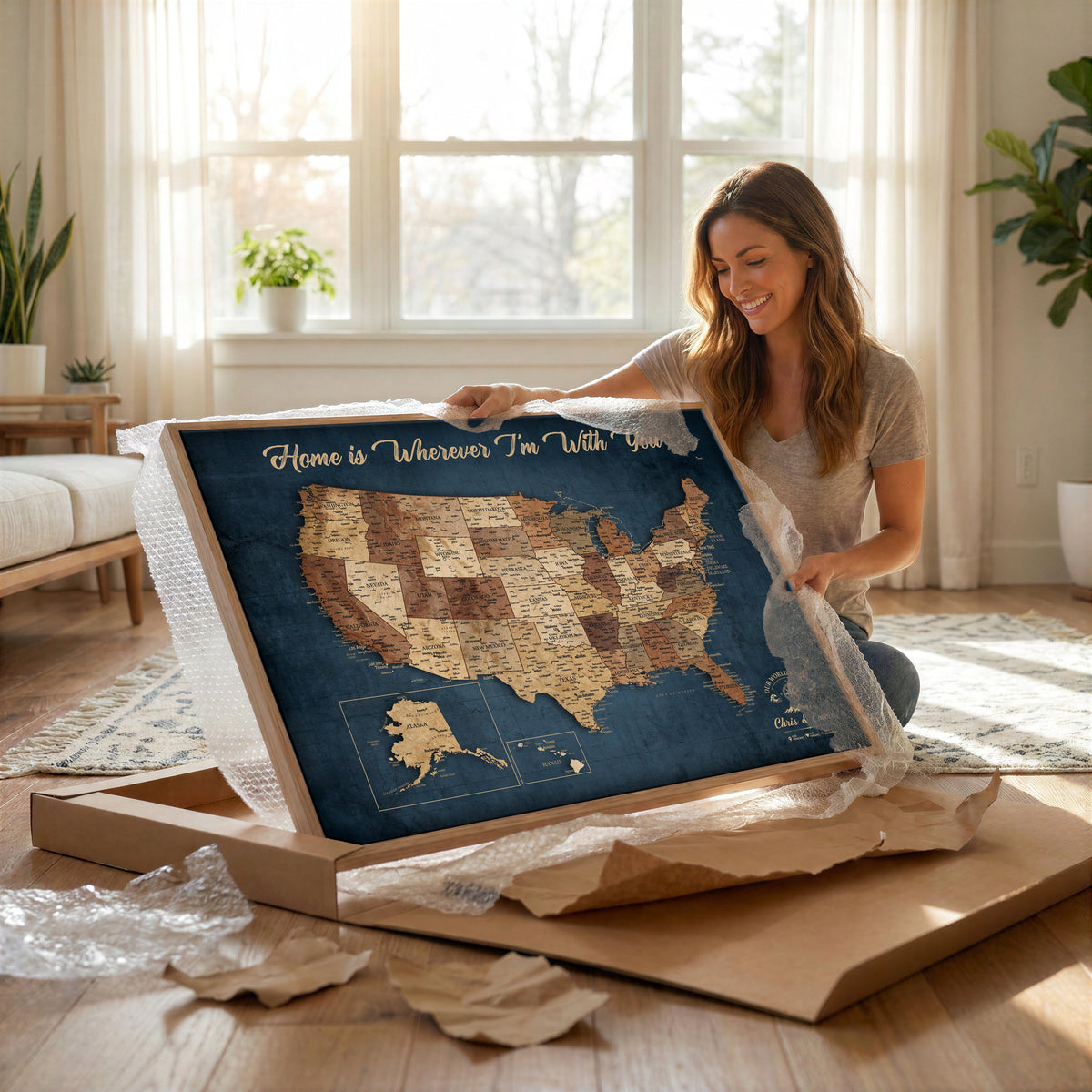 Personalized USA Push Pin Map