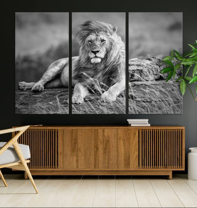 Roi de la forêt Lion Wall Art Impression sur toile