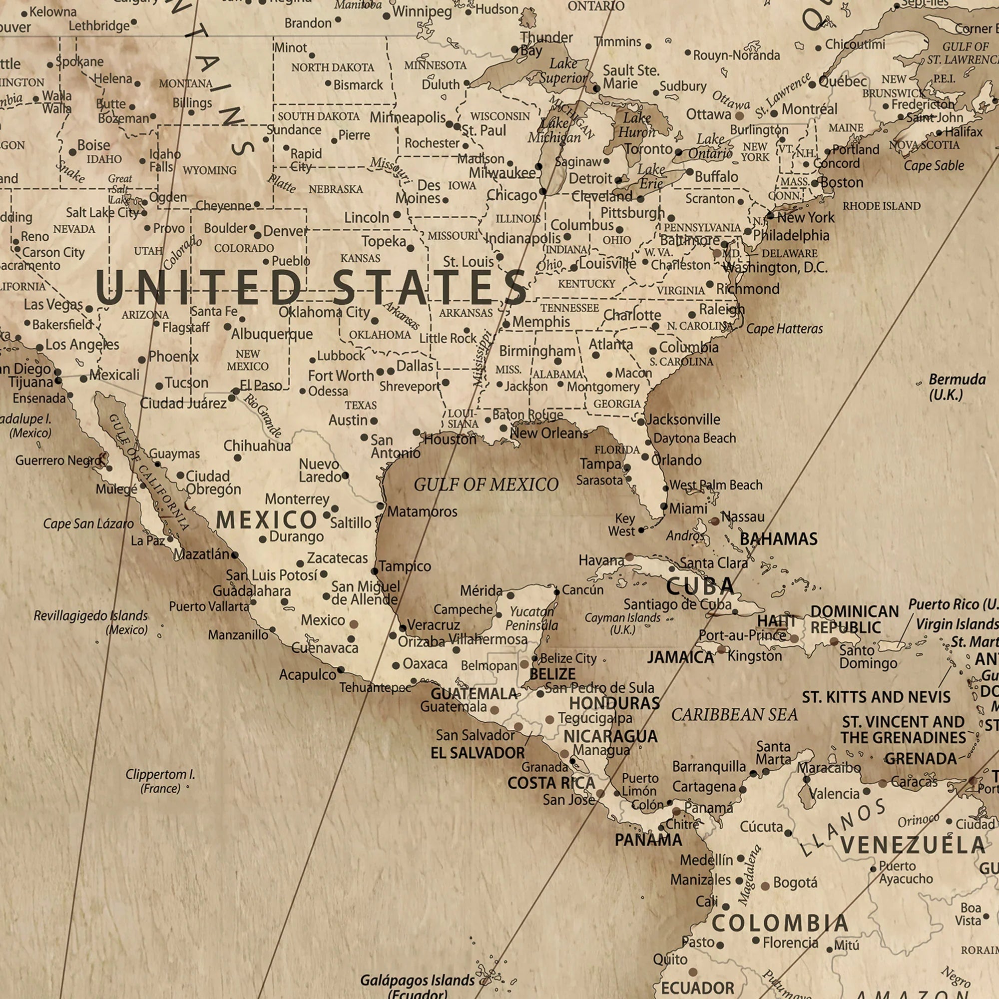 59757370-MGV-CV-36X24-Personalized World Map Wall Art – Customizable Push Pin Map Canvas Print Unique Travel Decor for Home, Office