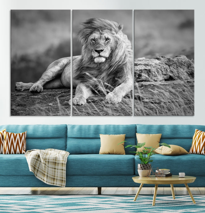 King of Forest Lion Wall Art Canvas Print