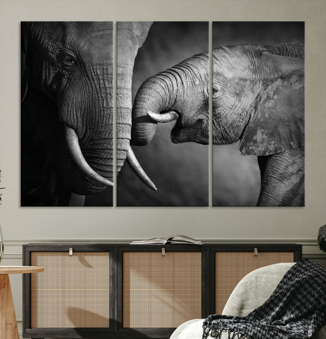 Elephant Family Wall Art Canvas Print