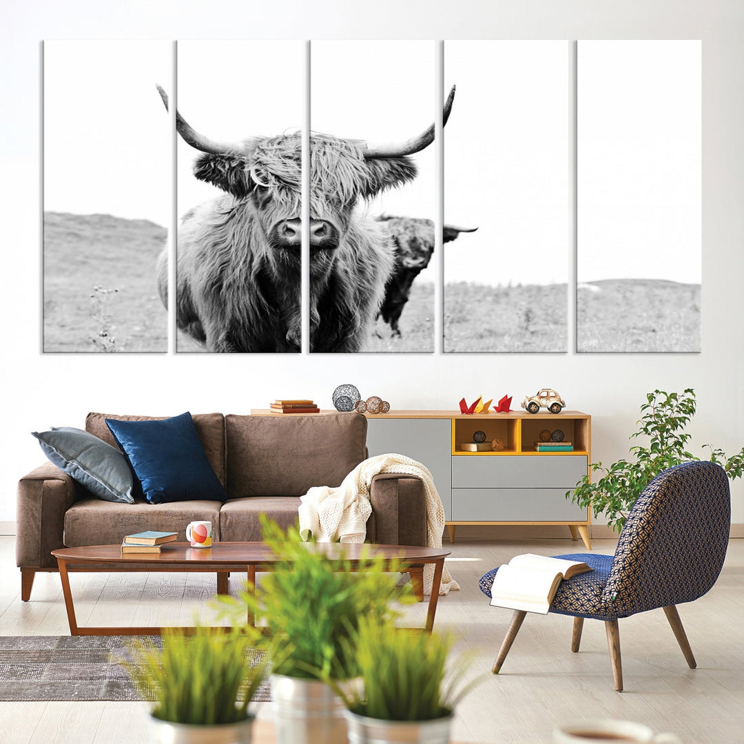 Beautiful Highland Cow Canvas Wall Art