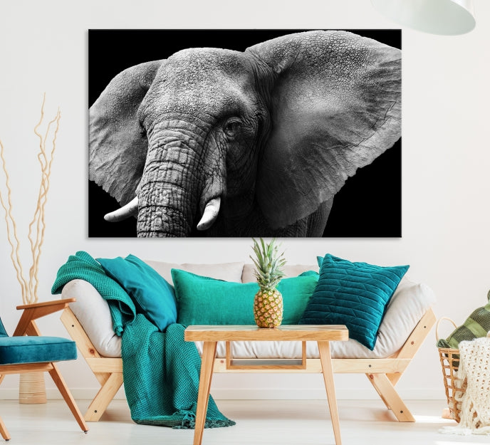 Big Elephant Close Up Wall Art Canvas Print