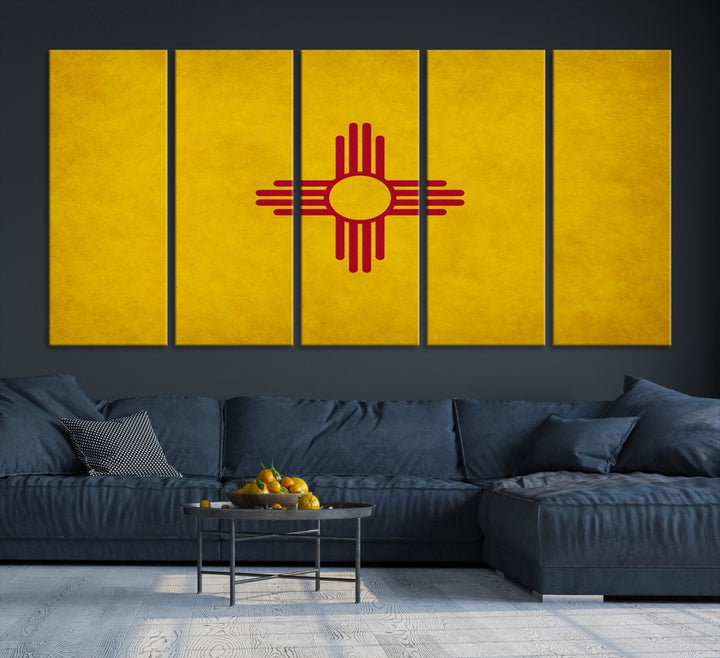 New Mexico States Flag Wall Art Canvas Print