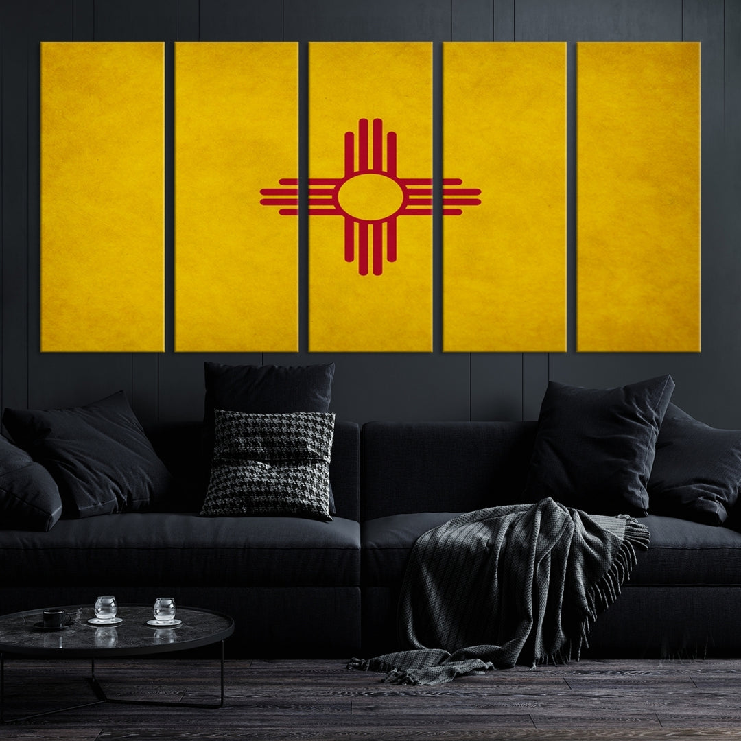 New Mexico States Flag Wall Art Canvas Print