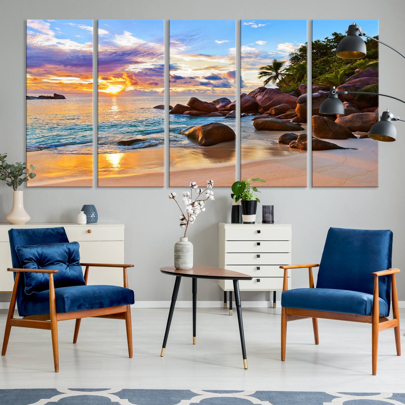 43209-MGV-CV-36X24-Tropical Island Beach Sunset Canvas Print